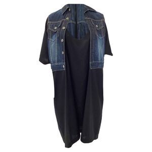 Comme des Garçons Junya Watanabe Denim Vest Dress in Black Wool